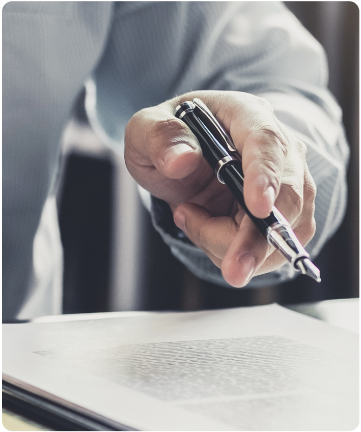 Medical Malpractice Case Lawyer with pen about to take case notes for client