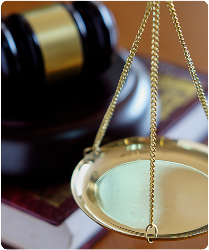 Medical Malpractice Case Scales of justice and gavel in a courtroom